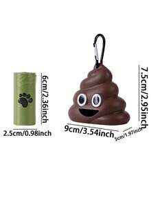 1个便携式宠物粪便袋分配器，适用于户外犬猫，带粪便收集盒 - 彩色 - 查看 2