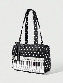 Simple Stylish Polka Dot Piano Bag, Niche Design Lace Popular Handbag, Exquisite Multifunctional Shoulder Bag, Suitable For Date Shopping Collocation - Multicolor - View 8