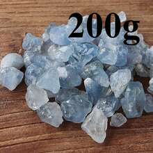 Piedra natural de cristal de celestita, material mineral suelto para diseño de joyería hecha a mano - Azul celeste - Ver 6