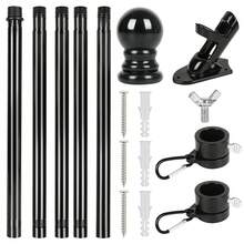 Flag Poles For Outside House, 6ft Tangle Free Spinning Flag Pole Kit With Multi-Position Holder Bracket, Heavy Duty, High Wind Resistant For Outdoor - A - View 9