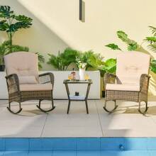 Silla de jardín para exteriores - Ideal para conjuntos de muebles de patio y sofá, perfecta para jardín, terraza o balcón - B - Ver 3