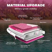 323cm Inflatable SUP Board With Accessories, 3 Removable Fins & Adjustable Paddle | Non-Slip Adult Paddle Board In Various Designs For All Water Activities - 粉紅色叢林 - 查看 6