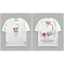 Darcsport T-Shirt With American-Style Scorpion Print, Short-Sleeved, Unisex, American-Style Sports Casual Loose-Fit Printed Cotton T-Shirt Top - T260116 Màu đen - Xem 8