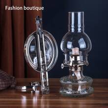 amanigo 1pc Dual Use Wall Mounted & Tabletop Vintage Kerosene Lamp, Glass Hurricane Oil Lantern With Back Mirror Adjustable Wick, Retro Decor Light For Bathroom Corridor Farmhouse Wedding Gift - 1PC - View 10