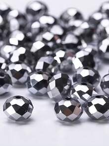 Contas de cristal austríaco branco-prateado brilhante de 4/6/8 mm, 111/81/61 peças, contas espaçadoras de vidro lapidado para confecção de joias DIY, adequadas para colares e pulseiras, materiais para artesanato. - Multicolorido - Ver 3