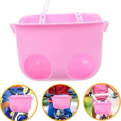 男女童自行车花篮前置车篮，轻便易携，增添骑行乐趣，可拆卸、防水，易于安装，也适用于滑板车