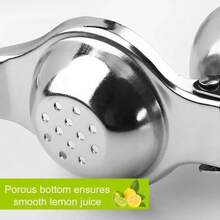 Stainless Steel Manual Lemon Juicer - Durable Lemon And Orange Squeezer, Make Fresh Juice, Ergonomic Handle Design, Suitable For Outdoor Activities And Parties, Outdoor Cooking Accessory | Fashionable Metal Luster | Sturdy And Durable, Lemon Juice Squeezer - 彩色 - 查看 7