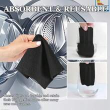 Kitchen Cleaning Paper And Cloth50PCS Microfiber Cleaning Cloth Roll 10*10 Tear Away Microfiber Towels Reusable Washable Cloth Paper Towels Multi-Purpose Cleaning Rags For Car Home Kitchen Garage Shop Black - 黑色的 - 查看 4
