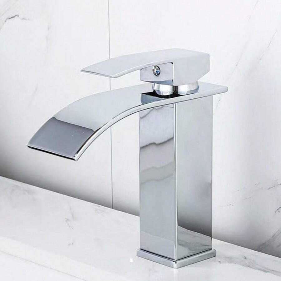 Black Tall Basin Faucet, Modern Square Sink Faucet With Cold And Hot Mixing Valve, Single Handle Bathroom Kitchen Sink Faucet, Rust-Resistant And Easy To Clean, Suitable For Most Standard Sinks