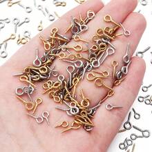 20pcs Stainless Steel Sheep Eye Screw Pins, Multi-Size 9-Shape Connectors For Handmade Jewelry DIY, Necklace & Keychain Accessories - Sheep Eye Screws - View 4