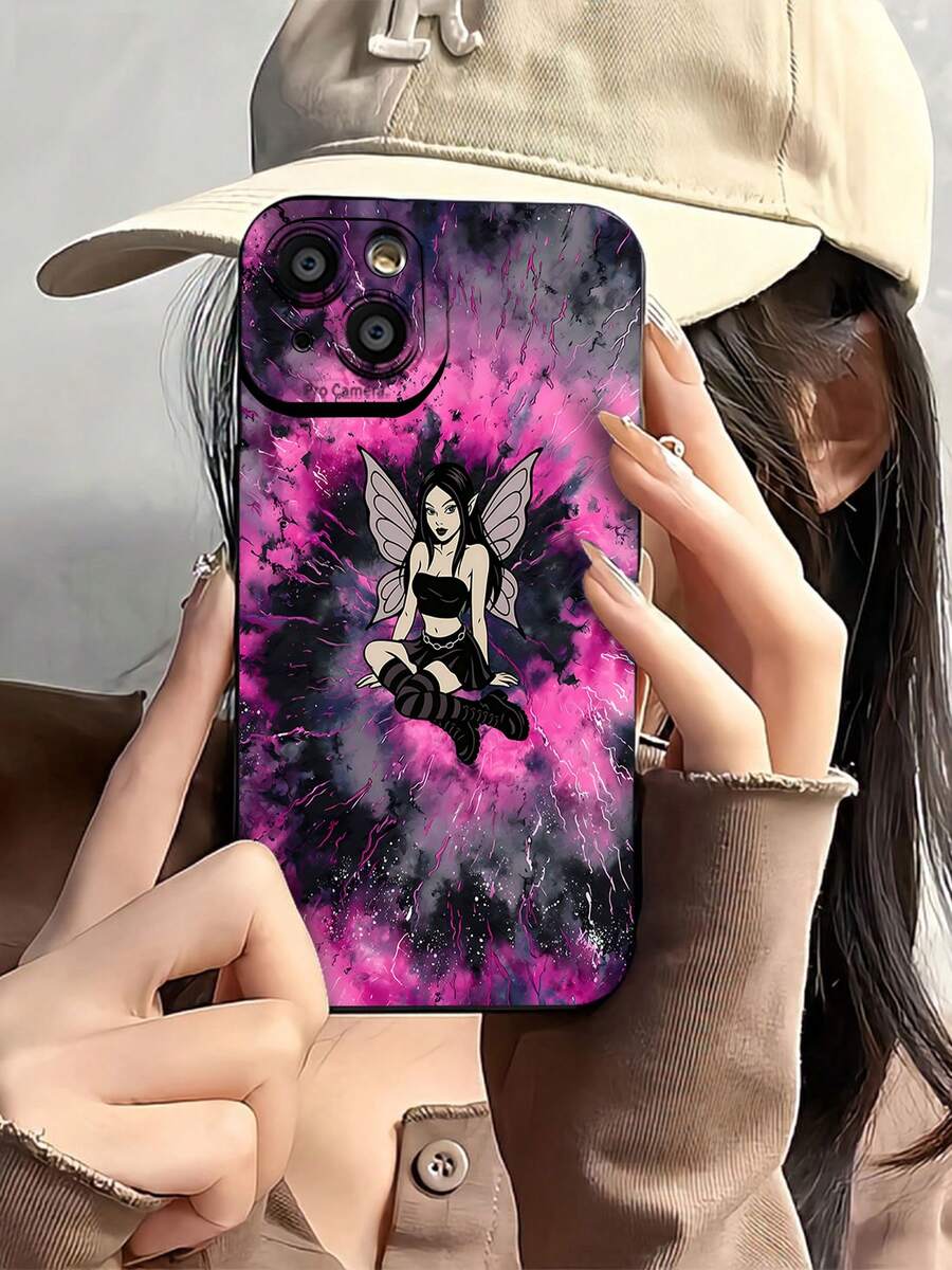 Fondo mágico de tormenta negra y rosa de hadas góticas.funda de teléfono Fundas compatibles con ,Apple,VIVO,OPPO,,, y Honor.Fabricadas en silicona TPU,ofrecen protección contra golpes y caídas. - Negro - Ver 1