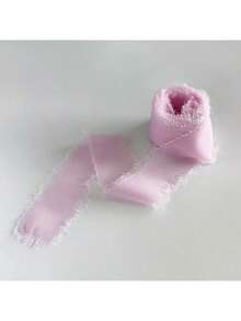 5m/Roll 38mm Chiffon Ribbon, 3.8cm Frayed Edge Ribbon For Bouquet, Wedding, Gift Wrapping - Raw Edge Webbing - View 31