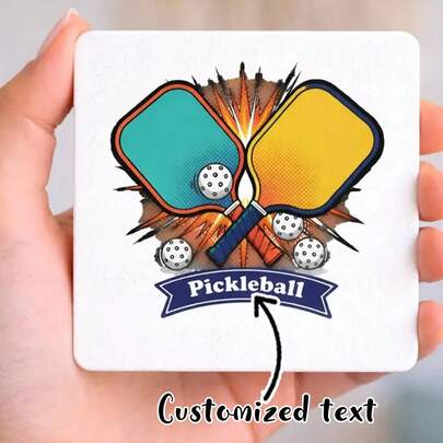 Đế lót ly chủ đề Pickleball | Thiết kế hình vợt và bóng Pickleball, thích hợp làm quà tặng cho đội hoặc làm quà lưu niệm.