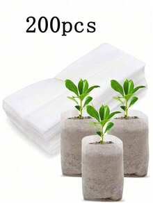 100/200/300 chiếc túi ươm cây bằng vải không dệt, chậu ươm cây bằng vải, vật tư làm vườn, đất trồng và cấy ghép - trắng - Xem 13