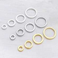 30pcs 18K Gold Plated Flat Closed Jump Rings, Seamless Soldered Rings For DIY Jewelry Making, Metal Connector Rings For Bracelet Necklace Findings - Multicolor - View 2