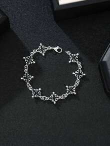 1条哥特嘻哈十字链手链，独特朋克男士手链，百搭日常配饰，礼品 - 手鍊 - 查看 3