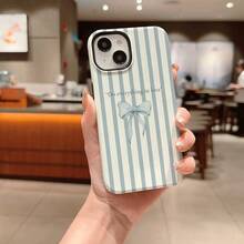 Funda para Teléfono - Diseño Elegante con Patrón de Rayas y Lazo, una Funda Brillante 2 en 1 que es Resistente y de Doble Capa para Mayor Durabilidad y Protección contra Caídas, Compatible con iPhone 17, 16, 15, 14, 13, 12, 11, 8, 7, X, XS, XR, Plus, Air, Pro, Max - Color mixto 1 - Ver 7