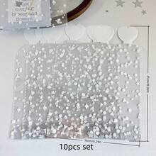 10 piezas Bolsas de empaque transparentes con forma de corazón lindas, fundas de PVC transparente con patrón geométrico adecuadas para pequeños negocios - Conjuntos - Ver 2