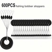 100組/袋 6合1釣魚浮標、鉛錘、餌隔珠、連接器、釣魚線配件,橡膠防滑浮標 - 黑色 - 查看 7