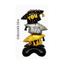 2026 Gold Letter Balloons & Black & Gold Graduation Cap Foil Balloons Set, Suitable For Graduation Decoration - Multicolor - View 6