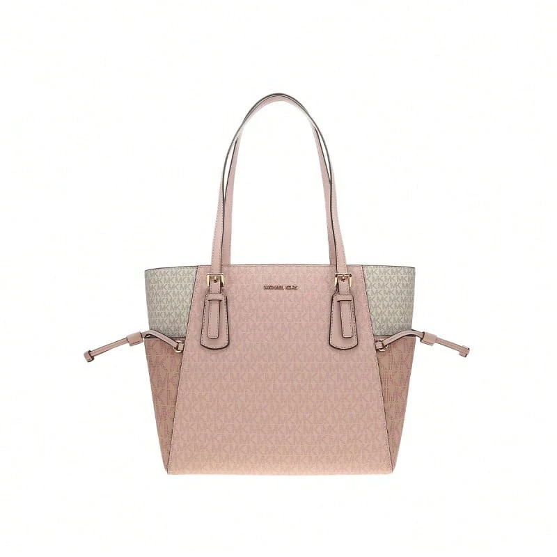 Michael Kors Voyager Patterned Ladies Shoulder Bag Tote Bag 35S5GV6T7B PWD BLSH MLT - 粉紅拼色35S5GV6T7B PWD BLSH MLT - 查看 1