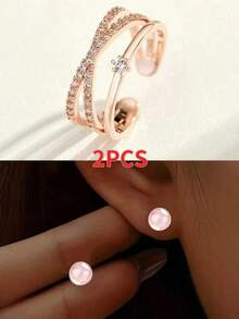 1 chiếc nhẫn mùa xuân 2025 được mời tham dự /, cơn sốt lan truyền ở Châu Âu và Mỹ, Ngày lễ tình nhân, Lễ hội Carnival, Ngày Thánh Patrick, Lễ hội Carnival Cologne, Mùa tựu trường mùa xuân, Tháng, Nhẫn hở bằng đồng cao cấp kiểu retro đính đá Cubic Zirconia siêu nhỏ giống người nổi tiếng, chất lượng cao, siêu hot, phù hợp cho phụ nữ - Nhẫn xếp chồng - Xem 17