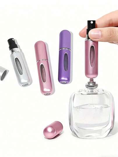 Chai xịt nước hoa 5ml, chai nước hoa du lịch có thể nạp lại, chai xịt du lịch có thể nạp lại, đóng gói riêng lẻ, chai nước hoa cỡ nhỏ dùng để nạp lại và bình xịt nước hoa di động, chai nước hoa màu hồng tươi có vòi xịt, hộp đựng nước hoa cần thiết khi đi du lịch, phòng khách, phòng ngủ, phòng tắm, đám cưới, tiệc tùng, sinh nhật, quà tặng cho nam và nữ, bạn bè, bố mẹ, phụ kiện, quà tặng năm mới vui vẻ