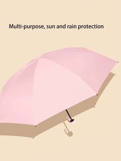 Unisex Ultra-Light Mini Umbrella, Two-In-One For Both Sunny And Rainy Days, Compact And Convenient Sunshade, Dual-Use Capsule Umbrella, Easy To Carry Wh