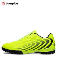 baasploa Summer International Football Fan Gear, Blue And Neon Green Wave Textured Upper Grass Training Men's Football Shoes, Suitable For Adults And Youth Football Matches - Fluorescent Green - View 5