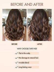 20pcs Tape In Hair Extensions Real Human Hair Remy Quality Natural Straight Invisible Skin Weft Seamless Double Sided Adhesive Reusable Tangle Free Long Hair Pieces 12-24 Inch For Salon Wedding Party Daily Use Graduation Photoshoot - Multicolor - View 6