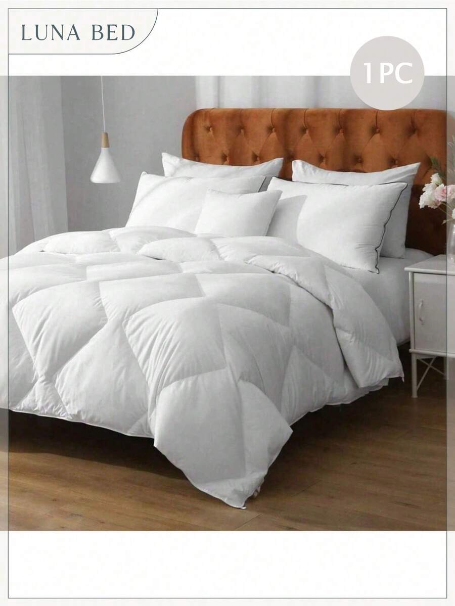 1 pieza Edredón alternativo de plumón para todas las estaciones - Inserción de edredón cálida con 4 lazos en las esquinas, lavable a máquina, color blanco - Blanco - Ver 1