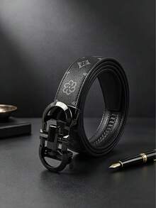 1pc Men's Belt Geometric Pattern Alloy Automatic Buckle Belt, Multiple Colors Available, 120cm Length Can Be Freely Cut, Suitable For Daily Wear And Outfit Matching, Best Gift For Boyfriend And Father - Multicolor - View 10