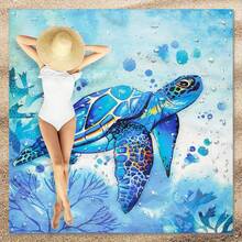 1pc Sea Turtle Patterned Beach Mat, Extra-Large Beach Mat, Lightweight And Durable. Ideal For Travel, Camping, And Picnics. Extra-Large Size For Adults. Highly Suitable For Beaches And Outdoor Adventures - Style5 - View 7