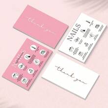 50 tấm thẻ hướng dẫn chăm sóc móng tay màu hồng và trắng, kích thước 3.5x2.13 inch, hướng dẫn bảo dưỡng lông mi và móng tay, thích hợp cho các salon nối mi, thẻ cảm ơn khách hàng sau bán hàng. - Hình chữ nhật - Xem 8
