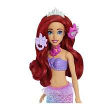 Mattel Mattel 迪士尼公主玩具，小美人鱼爱丽儿时尚娃娃，带可拆卸鱼尾和梳妆台，内含5个可重复弹出的惊喜和5个配件 - 彩色 - 查看 4