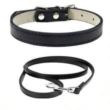 (2 MÓN) Bộ vòng cổ và dây xích cho chó bằng da PU cổ điển, vòng cổ mềm mại có thể điều chỉnh cho chó con với khóa bạc, vòng cổ cho thú cưng dành cho chó nhỏ và vừa, đồ dùng cho thú cưng đi dạo hàng ngày - Nhiều màu - Xem 30