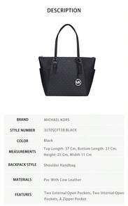 Michael Kors Charlotte 女士印花单肩包，带提手，35T0SCFT3B，黑色 - 黑色35T0SCFT3B BLACK - 查看 6