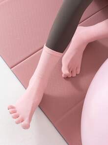 1双中筒瑜伽袜，简约风格，防滑设计，四季皆宜，适合日常休闲穿着、瑜伽等。 - 彩色 - 查看 5