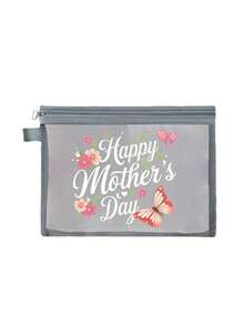 "Happy Mother's Day" Floral Butterfly Floralprint Mesh Makeupbag Portable Waterproof Makeup Storage Bag Gift For Mom, Butterfly And Floral Cosmetic Bag, Travelmakeupbag, Cutecosmeticpouch, Large-Capacity Travel Organizer, A Perfect Gift For Mom, Teacher. Giftforher Portable Toiletry Bag - Multicolor - View 13