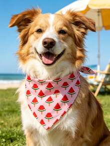 2 Stücke Haustier Hund Bandana Wassermelone Halstuch Kostüm Zubehör Sommer Dreieck Hund Schals Lätzchen für mittelgroße & große Hunde - Verschiedenfarbig - Übersicht 9
