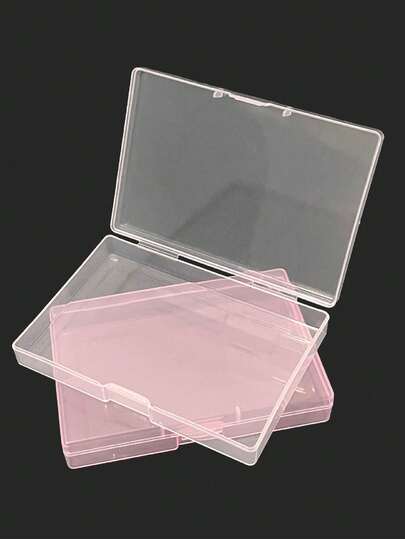1Pc Empty Multifunctional Rectangular Nail Storage Box, Manicure Tool Organizer For Nail Jewelry, Nail Polish & Manicure Tools, Makeup Organizer Holder For Nail Polish Remover Pads, Ideal For Home & Salon Use