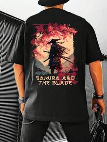 Dope | Summer Subculture Japanese Samurai Dark Style Print Crew Neck Short Sleeve T-Shirt - Black - View 7