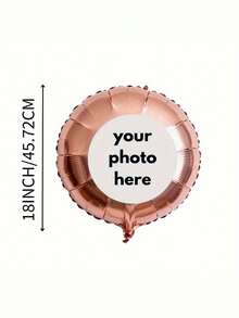 Customizable Round Aluminum Foil Balloon - Personalized With Your Photo | Matte Or Glossy Finish | Valentine's Day And Birthday Balloon | Custom Design And Personalization | High Quality, Cute, Stylish | Unique And Customized | Ideal Gift For Him Or Friends | Perfect For Valentine's Day, Anniversary, Birthday, Housewarming, Graduation | Suitable For Any Space: Kitchen, Dining Room, Bedroom, Office, Living Room, Home, Garden Or Tea Room | Create A Warm And Cozy Atmosphere - Multicolor - View 9