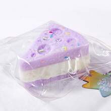 1个手工制作的高品质柔软Q弹吐司玩具，巴斯克蛋糕纹理，慢回弹吐司软玩具，触感柔软，回弹缓慢，可挤压吐司玩具，2026年新款，适合作为礼物送给朋友，节日、生日、收藏品 - 彩色 - 查看 15