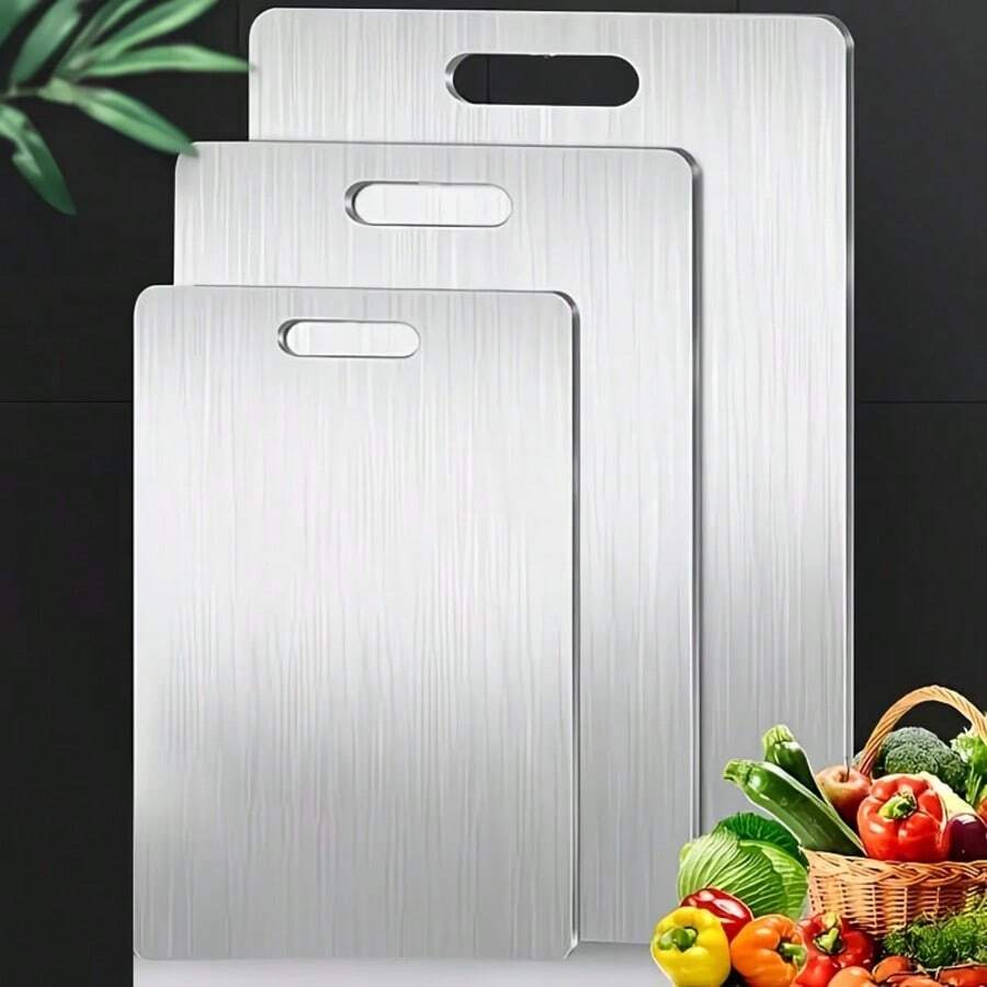 High-Quality Titanium Steel Cutting Board, Smooth Cutting Surface, Stainless Steel Material, Suitable For Kitchen And Dining Room