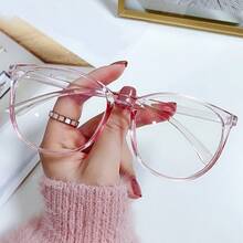 时尚大框圆形眼镜 | 透明镜片，附赠眼镜盒，适合女性佩戴 - 彩色 - 查看 2