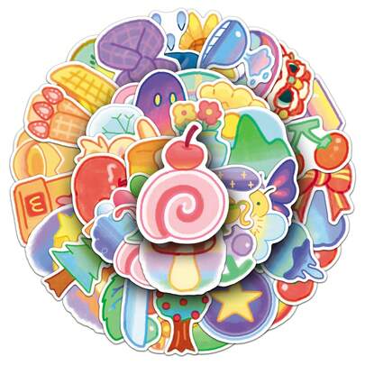 50 miếng dán chấm bi hoạt hình dễ thương Kawaii, hình dán graffiti nhiều màu sắc, hình dán trang trí vui nhộn cho bình nước, đàn guitar, hành lý, điện thoại, ốp lưng, máy tính xách tay, ván trượt, quà tặng, đồ dùng làm sổ lưu niệm.