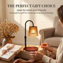 Candle Warmer Lamp With Timer Dimmable, Birthday Gifts For Women Mom, House Warming Gifts New Home Decor, Wax Melt Warmer For Jar Candles With 2 Light Bulbs - 黑色 - 查看 6