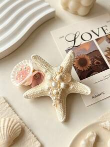 1pc Starfish & Shell Hair Clip, Beachy Vibe Photo Prop Side Clip, Sweet Hair Accessory For Girls - Multicolor - View 8