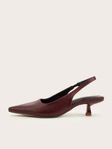 2025 New Arrival Women's Elegant Fashion Backstrap Slingback Shoes (Shoe Upper Randomly Cut) - Burgundy - View 3